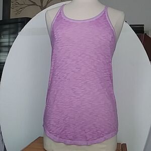 SO Brand Tank Top Racer Back Heathered Purple Burn Out